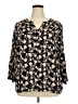 Monday Fun 100% Rayon Black 3/4 Sleeve Blouse Size 3X - photo 1