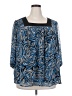 East5th 100% Polyester Blue 3/4 Sleeve Blouse Size 3X - photo 1
