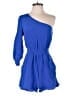 Charlie Jade 100% Silk Solid Blue Romper Size S - photo 1