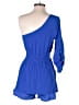 Charlie Jade 100% Silk Solid Blue Romper Size S - photo 2