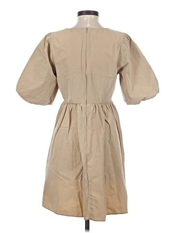 Madewell Poplin V-Neck Bubble-Sleeve Mini Dress (view 2)