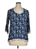 Escapada 100% Rayon Blue 3/4 Sleeve Blouse Size XL - photo 1