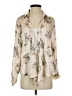 Timing 100% Polyester Floral Ivory Long Sleeve Blouse Size S - photo 1
