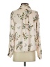 Timing 100% Polyester Floral Ivory Long Sleeve Blouse Size S - photo 2