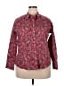 Lands' End 100% Supima Cotton Paisley Red Long Sleeve Button-Down Shirt Size 18 (petite) - photo 1