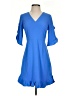 CeCe 100% Polyester Solid Blue Casual Dress Size 0 - photo 1