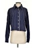 Maeve Stripes Blue Long Sleeve Button-Down Shirt Size S - photo 1