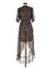 Express 100% Polyester Animal Print Brown Cocktail Dress Size M - photo 2