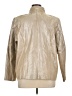 Dialogue 100% Leather Metallic Gold Leather Jacket Size 1X - photo 2
