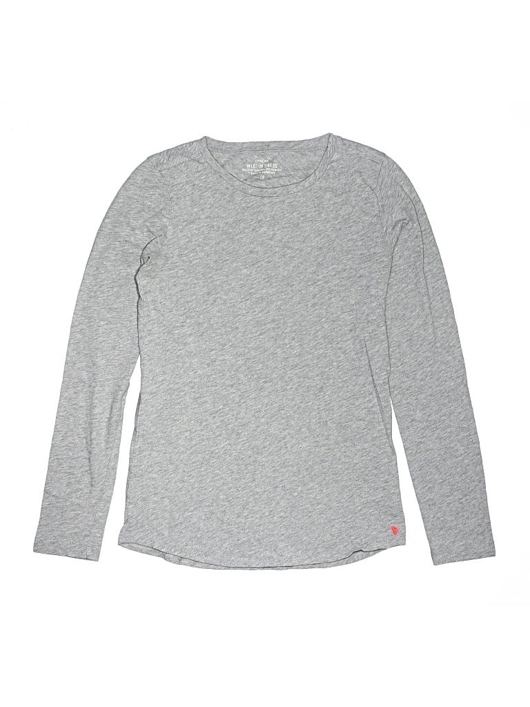 Pre-owned Crewcuts Kids' Long Sleeve T-shirt In Gray