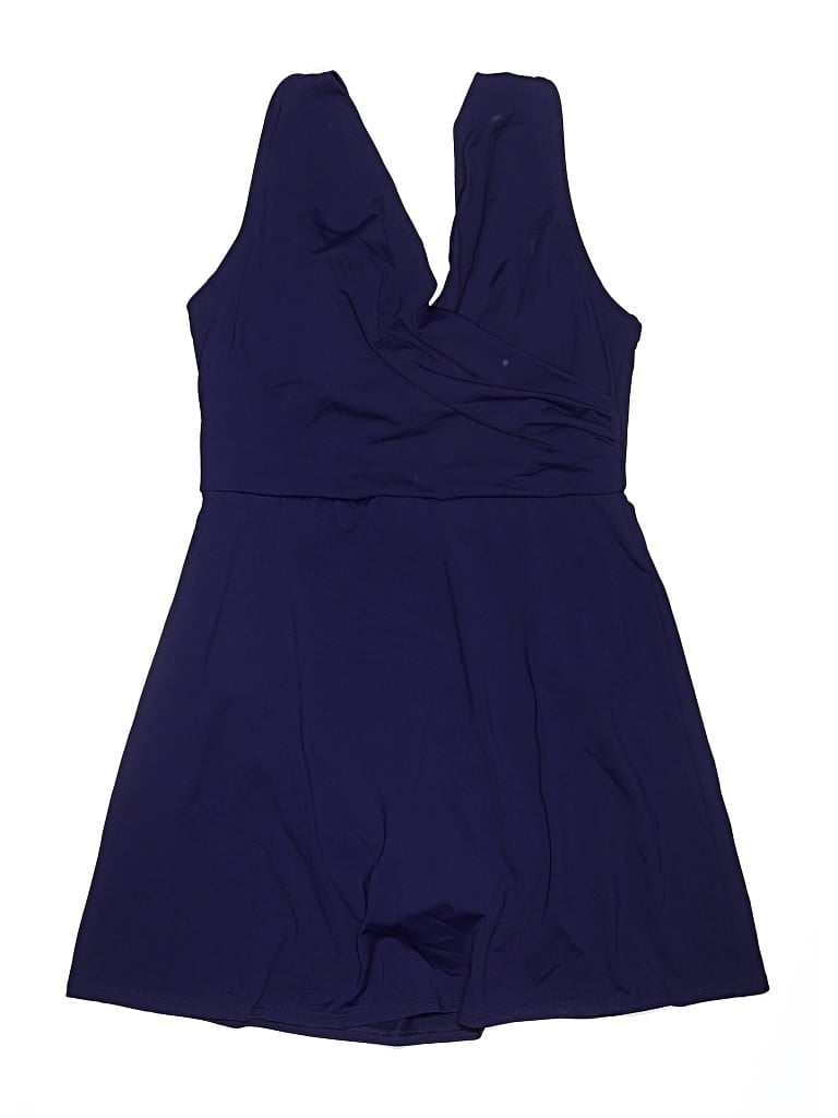 Pre-owned Lands' End One Piece Swimsuit In Blue