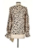 ASOS 100% Polyester Animal Print Tan Long Sleeve Blouse Size 4 - photo 2
