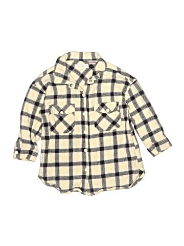 Zara 3/4 Sleeve Button-Down Shirt (view 1)