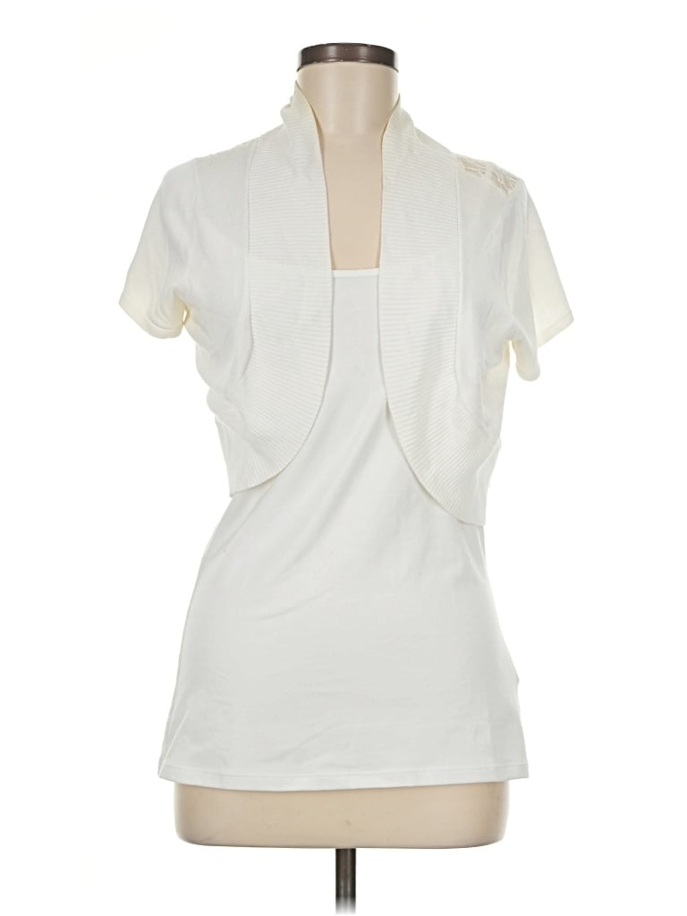 Pre-owned Dressbarn Cardigan Sweater In Ivory