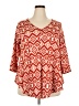 Green Envelope Red 3/4 Sleeve Blouse Size 2X - photo 1