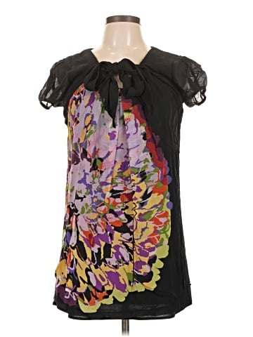 Kensie Short Sleeve Silk Top (view 1)