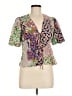 Topshop 100% Polyester Green Short Sleeve Blouse Size 6 - photo 1