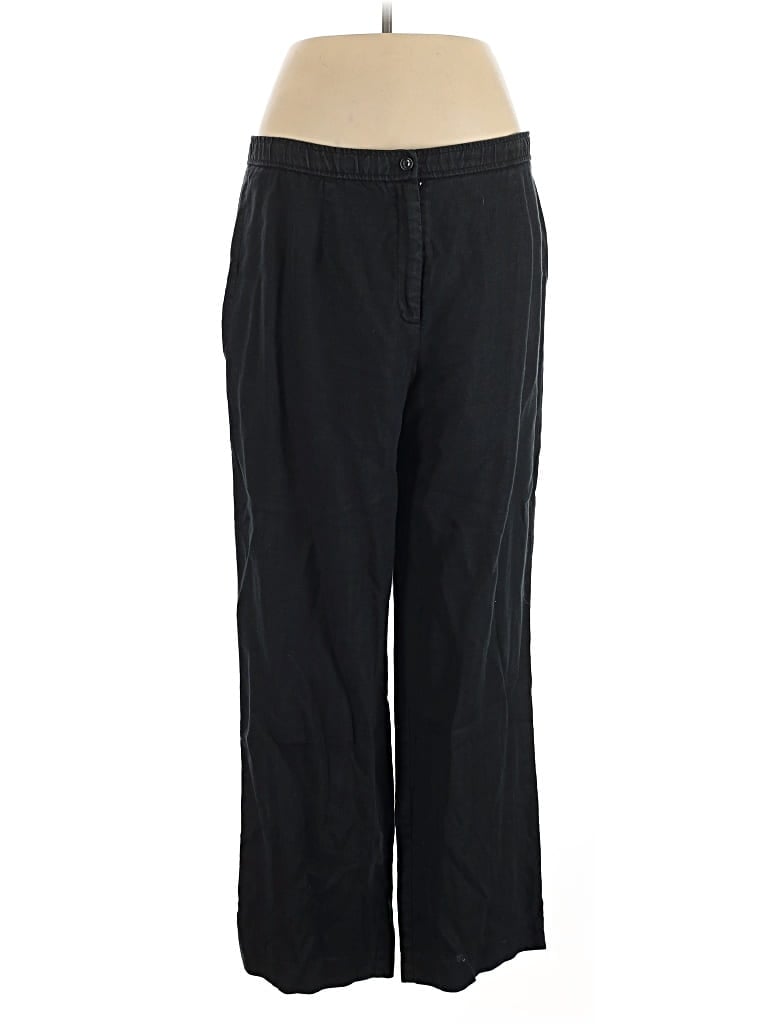 Pre-owned Jm Collection Linen Pants In Black