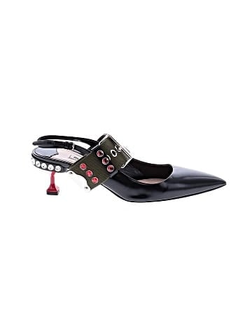 Miu Miu Patent Leather Sling Back Heels (view 1)
