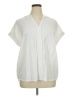 Peach 100% Polyester White Short Sleeve Blouse Size 1X - photo 1