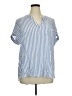 BeachLunchLounge 100% Rayon Stripes Blue Short Sleeve Blouse Size XL - photo 1