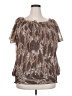 Sara Michelle 100% Polyester Brown Short Sleeve Blouse Size 3X (estimated) - photo 1