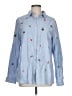 Ellison Hearts Blue Long Sleeve Button-Down Shirt Size L - photo 1