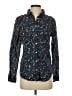 St. John's Bay 100% Cotton Floral Blue Long Sleeve Button-Down Shirt Size S - photo 1