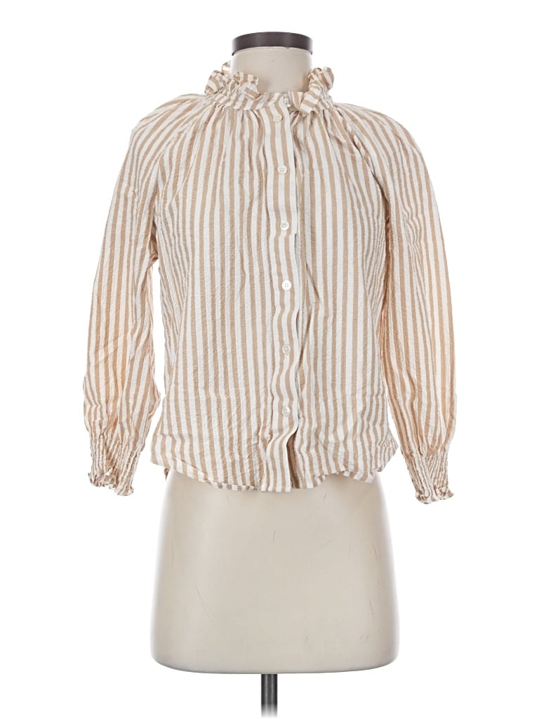 Pre-owned Veronica Beard Jeans 3/4 Sleeve Blouse In Ivory
