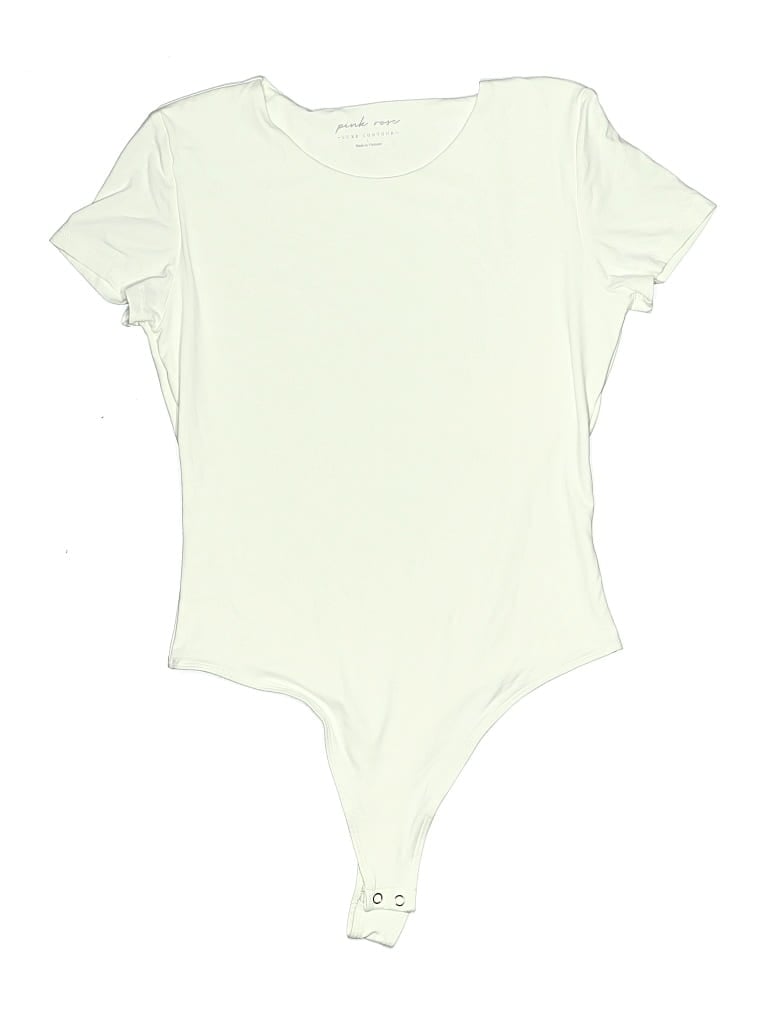 Pink Rose Bodysuit In Ivory