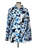 Karl Lagerfeld Paris 100% Polyester Floral Blue Long Sleeve Blouse Size L - photo 1