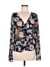 TOBI Floral Black Long Sleeve Blouse Size M - photo 1