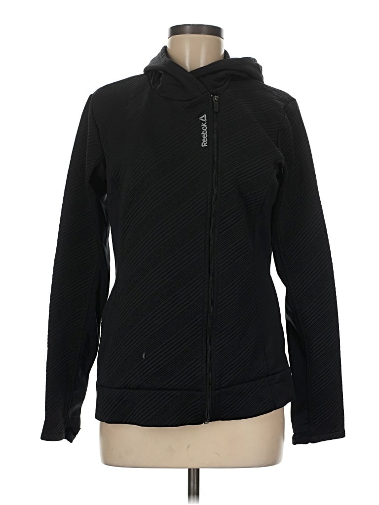 Pre-owned Reebok Zip Up Hoodie In Black