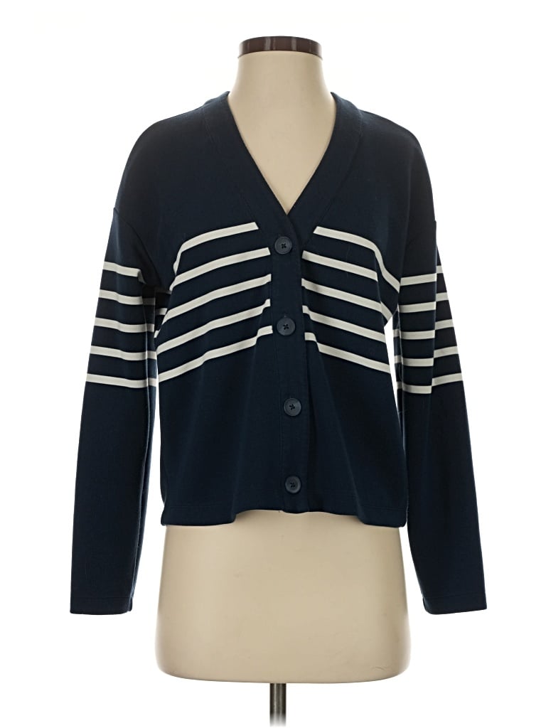 Pre-owned Spanx Long Sleeve Henley Shirt In Blue