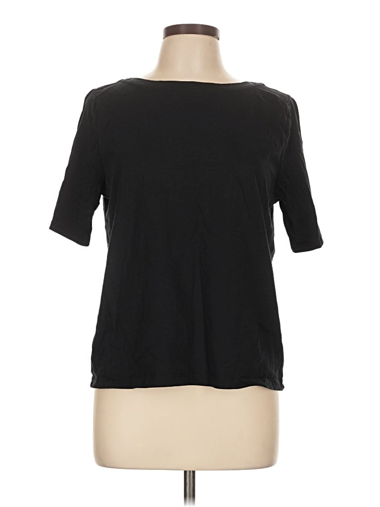 Pre-owned Lands' End 3/4 Sleeve T-shirt In Black