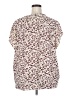 Monday Fun 100% Polyester Floral Burgundy Short Sleeve Blouse Size 3X - photo 2