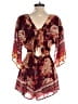 Eyeshadow 100% Polyester Paisley Burgundy Purple Romper Size S - photo 2