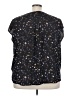 Monday Fun 100% Polyester Stars Black Short Sleeve Blouse Size 3X - photo 2