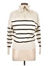 Hem & Thread Stripes Ivory Turtleneck Sweater Size XL - photo 1