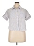 Monteau 100% Polyester Stripes Blue Short Sleeve Blouse Size XL - photo 1