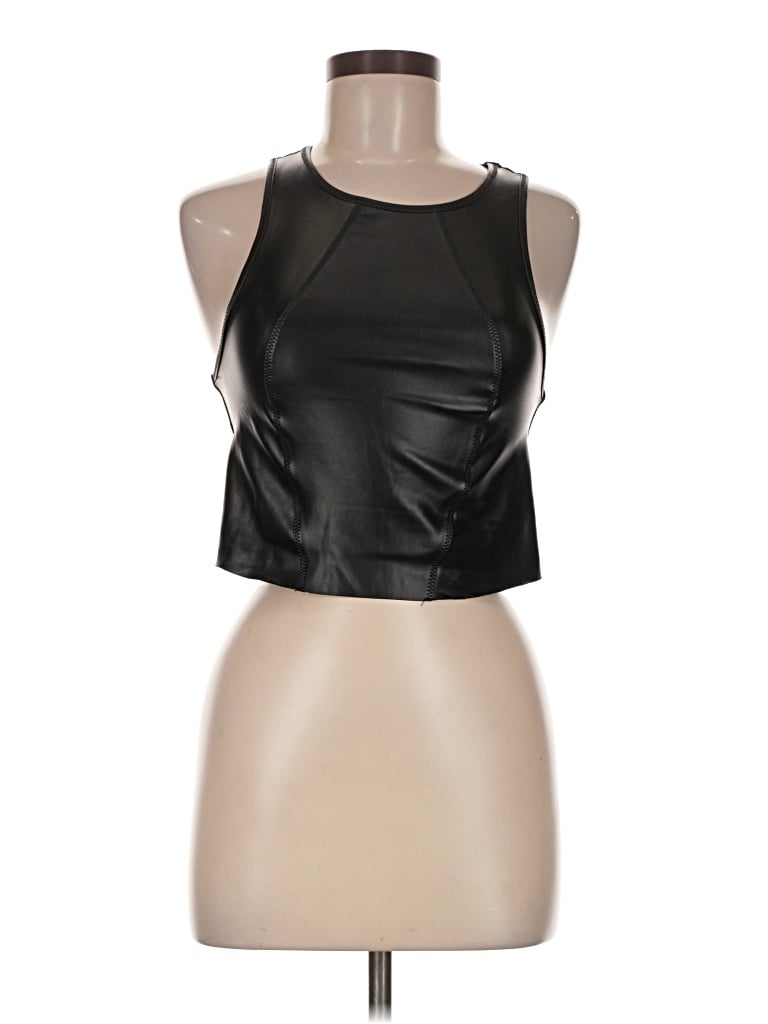 Pre-owned Good American Tank Top Black Halter Neckline Tops