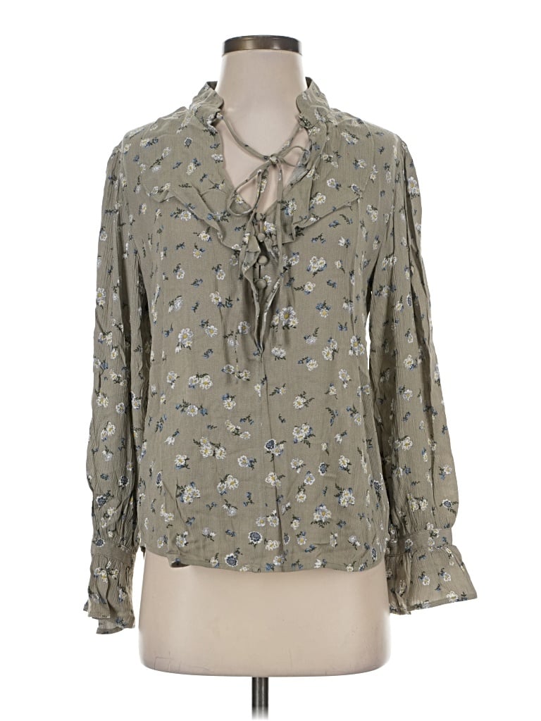 Pre-owned Adriano Goldschmied Long Sleeve Blouse In Gray