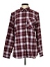 Eddie Bauer 100% Polyester Plaid Burgundy Long Sleeve Blouse Size L (tall) - photo 1