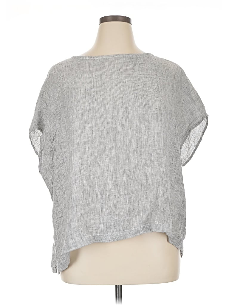Pre-owned Tahari Short Sleeve Blouse In Gray