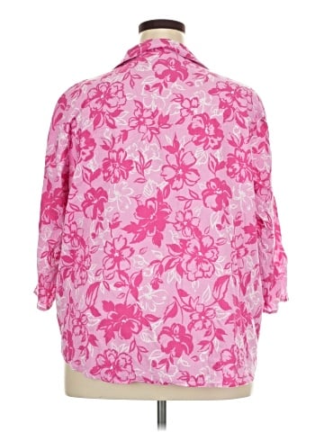 Woman Within 3/4 Sleeve Button-Down Shirt (view 2)