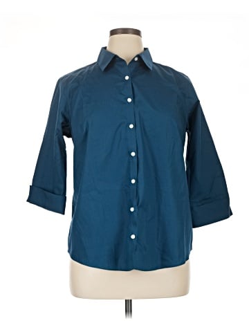 Lands' End 3/4 Sleeve Button-Down Shirt (view 1)