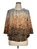 Ruby Rd. Animal Print Gold 3/4 Sleeve Blouse Size XL (petite) - photo 1