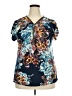 Lavish Blue Short Sleeve Blouse Size 3X - photo 1