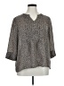 Dana Buchman 100% Polyester Animal Print Gray 3/4 Sleeve Blouse Size XL - photo 1