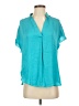 Naked Zebra 100% Polyester Teal Short Sleeve Blouse Size S - photo 1